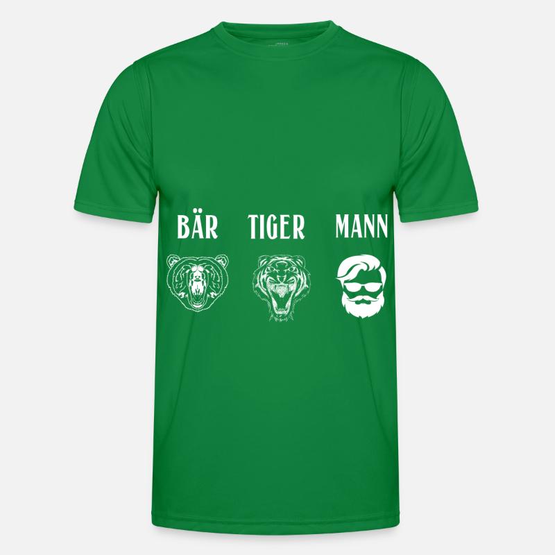 Bär Tiger Mann Bärtiger Mann Männer Funktions-T-Shirt
