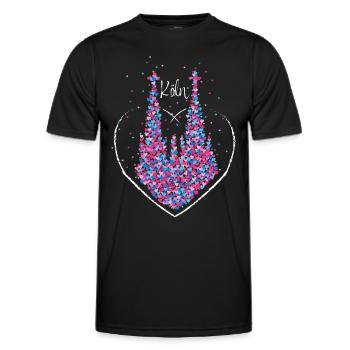 Cathédrale de Cologne Rouge Cologne Cologne Kölle Colonia Carnaval - T-shirt sport Homme - noir - Devant - AI Model Male 178 dark (178cm)