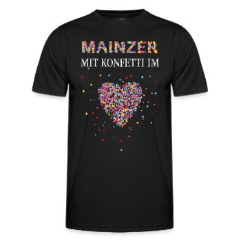 Mainzer Konfetti im Herz Karneval Fasnacht Mainz - Männer Funktions-T-Shirt - Schwarz - Vorne - AI Model Male 178 dark (178cm)
