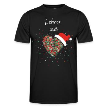 Lehrer mit Herz Klassenlehrer Weihnachtsgeschenk - Männer Funktions-T-Shirt - Schwarz - Vorne - AI Model Male 178 dark (178cm)