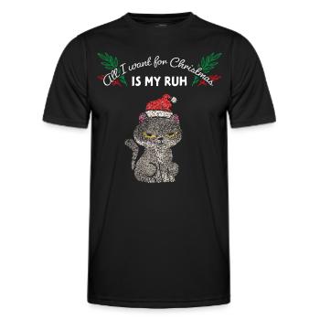 Katze Katzen Weihnachtsmuffel Anti Weihnachten - Männer Funktions-T-Shirt - Schwarz - Vorne - AI Model Male 178 dark (178cm)