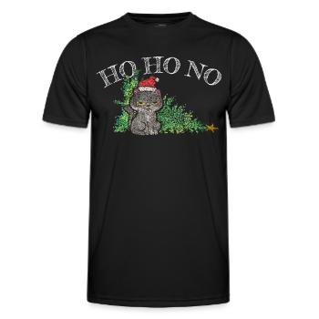 Weihnachtsmuffel Anti Weihnachten Katze Christbaum - Männer Funktions-T-Shirt - Schwarz - Vorne - AI Model Male 178 dark (178cm)