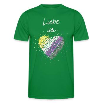 L’amour dans le cœur Asexuel Asexualité ACE Asexuels - T-shirt sport Homme - vert - Devant - AI Model Male 178 dark (178cm)