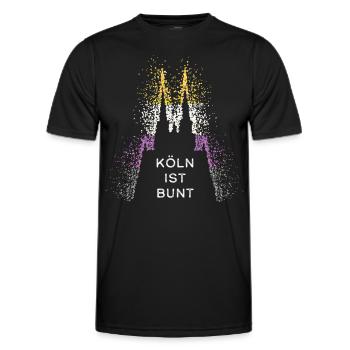 Cathédrale de Cologne Cologne Kölle Asexualité asexuée - T-shirt sport Homme - noir - Devant - AI Model Male 178 dark (178cm)