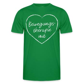 Bewegungstherapie mit Herz Psychosomatische Klinik - Männer Funktions-T-Shirt - Kelly Green - Vorne - AI Model Male 178 dark (178cm)