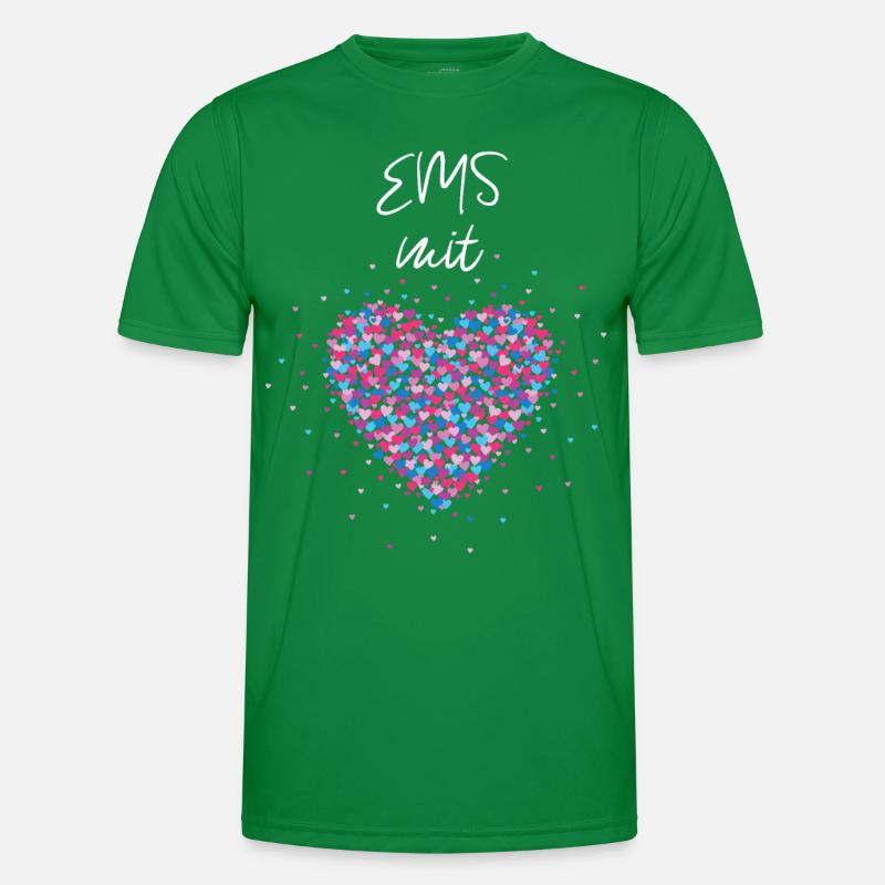 EMS mit Herz Elektromyostimulation Stimulation Männer Funktions-T-Shirt