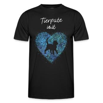 Tierpate mit Herz Tierheim Pflegestelle Tierschutz - Männer Funktions-T-Shirt - Schwarz - Vorne - AI Model Male 178 dark (178cm)