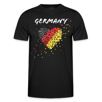 Deutschlandflagge Fahne Fanblock Deutschland - Männer Funktions-T-Shirt - Schwarz - Vorne - AI Model Male 178 dark (178cm)