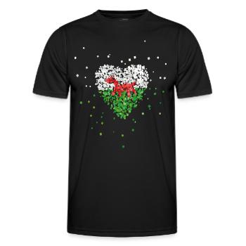 Wales Wales Flag Wales Flag Walesfan Sports fan - Men's Functional T-Shirt - black - Front - AI Model Male 178 dark (178cm)