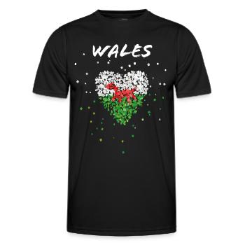 Wales Wales Flag Wales Flag Walesfan Flag - Men's Functional T-Shirt - black - Front - AI Model Male 178 dark (178cm)