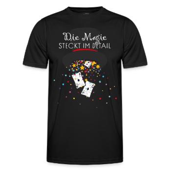 Magier Kartentricks Kartenmagie Kartenzauber Magie - Männer Funktions-T-Shirt - Schwarz - Vorne - AI Model Male 178 dark (178cm)