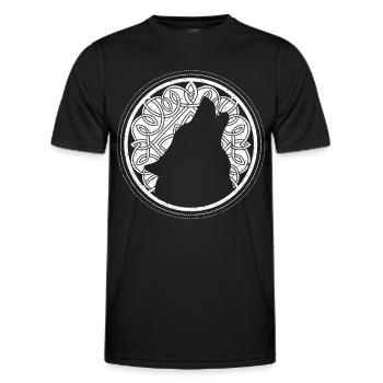 Odins Wolf Wölfe Winkinger Keltischer Knoten - Männer Funktions-T-Shirt - Schwarz - Vorne - AI Model Male 178 dark (178cm)