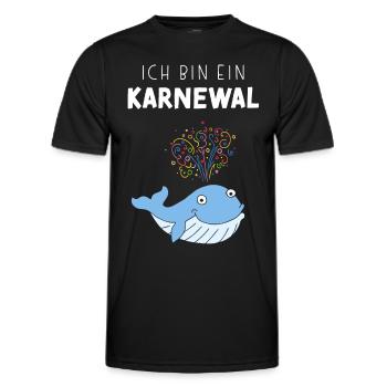 Ich bin ein Karnewal Karneval Konfetti Walkostüm - Männer Funktions-T-Shirt - Schwarz - Vorne - AI Model Male 178 dark (178cm)