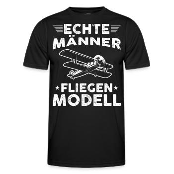 Modellfliegen | Männer Geschenkidee Modellflug - Männer Funktions-T-Shirt - Schwarz - Vorne - AI Model Male 178 dark (178cm)