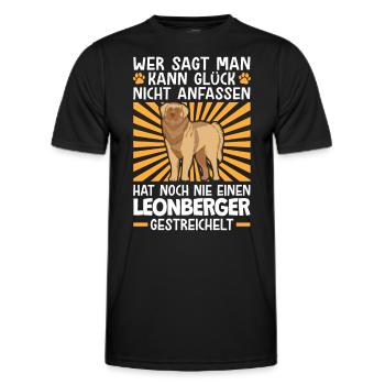 Leonberger streicheln deutscher Wachhund - Männer Funktions-T-Shirt - Schwarz - Vorne - AI Model Male 178 dark (178cm)