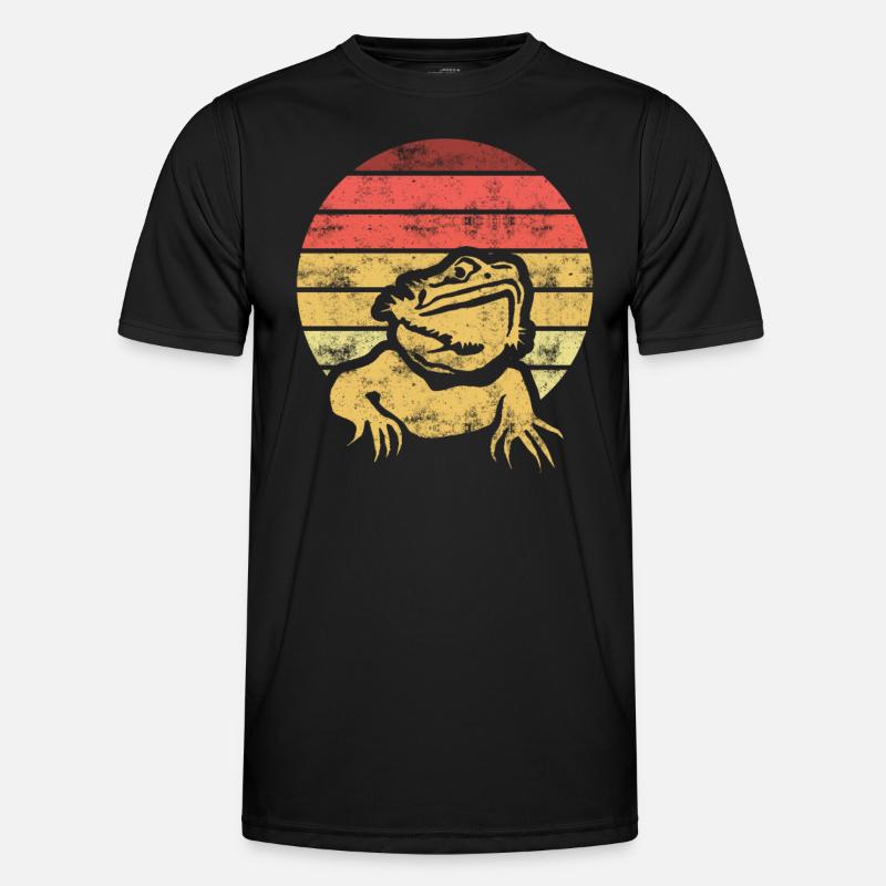 Retro Eidechse Echse Männer Funktions-T-Shirt