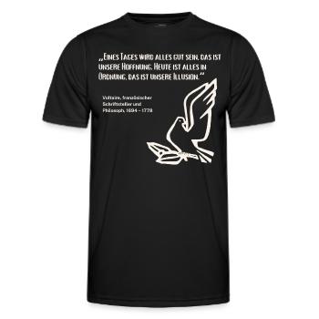 Zitat französischer Philosoph Illusion Wahrnehmung - Männer Funktions-T-Shirt - Schwarz - Vorne - AI Model Male 178 dark (178cm)