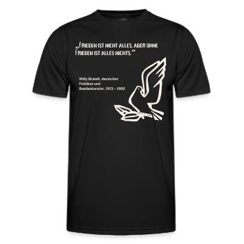 Zitat deutscher Politiker Frieden - Männer Funktions-T-Shirt - Schwarz - Vorne - AI Model Male 178 dark (178cm)
