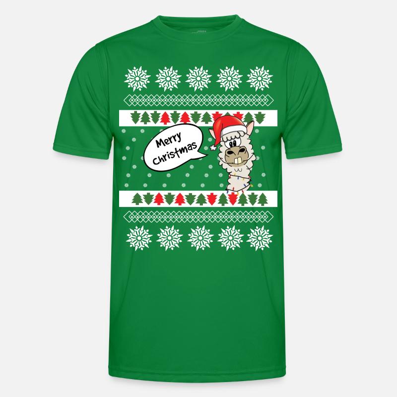 Weihnachtspulli Alpaka Norweger Muster Männer Funktions-T-Shirt