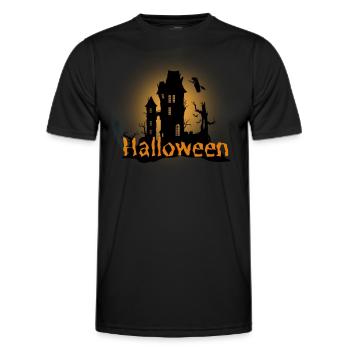 Halloween Gruselig Friedhof Mond Hexe Vampire - Männer Funktions-T-Shirt - Schwarz - Vorne - AI Model Male 178 dark (178cm)