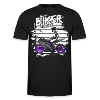 Motorcycle Lifestyle / Motorcycle / Motorcycle biker - Men's Functional T-Shirt - black - Front - AI Model Male 178 dark (178cm)