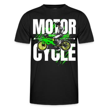 Motorcycle Lifestyle / Motorcycle / Motorcycle biker - Men's Functional T-Shirt - black - Front - AI Model Male 178 dark (178cm)