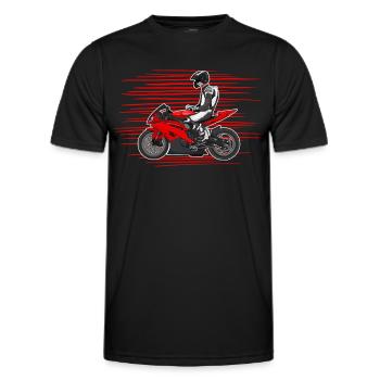 Motorcycle Lifestyle / Motorcycle / Motorcycle biker - Men's Functional T-Shirt - black - Front - AI Model Male 178 dark (178cm)