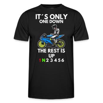 Motorcycle Lifestyle / Motorcycle / Motorcycle biker - Men's Functional T-Shirt - black - Front - AI Model Male 178 dark (178cm)