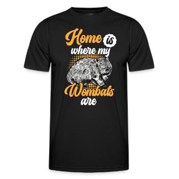 Wombat ist mein Zuhause Beuteltier Wombat - Männer Funktions-T-Shirt - Schwarz - Vorne - AI Model Male 178 dark (178cm)