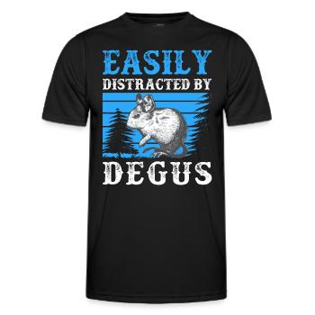 Degu leicht abgelenkt chilenisches Nagetier - Männer Funktions-T-Shirt - Schwarz - Vorne - AI Model Male 178 dark (178cm)