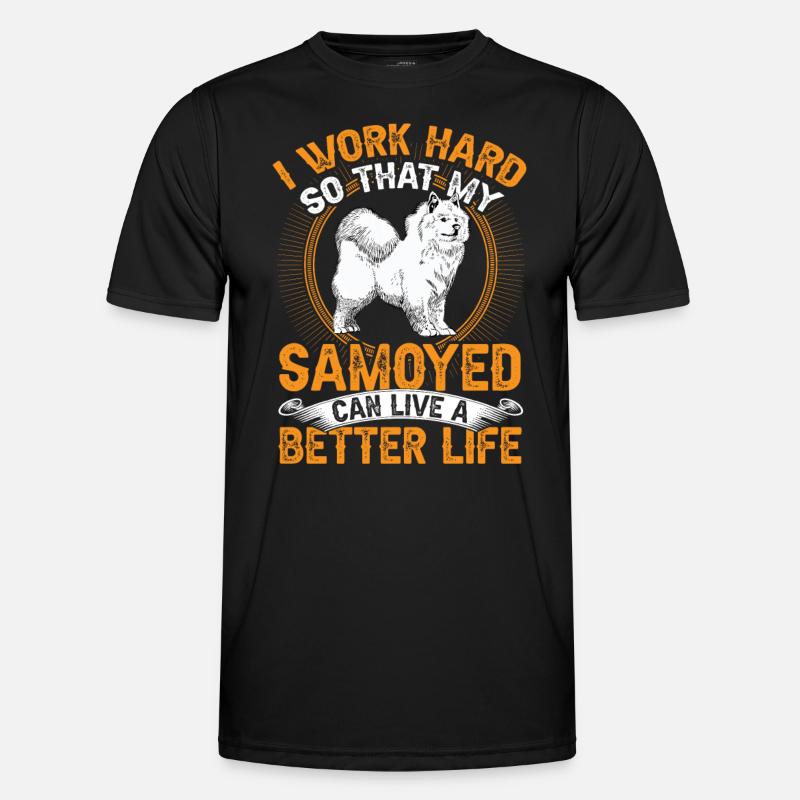 Samojede arbeite hart Samojedenspitz Männer Funktions-T-Shirt