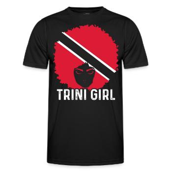 Fille de Trinité-et-Tobago - T-shirt sport Homme - noir - Devant - AI Model Male 178 dark (178cm)
