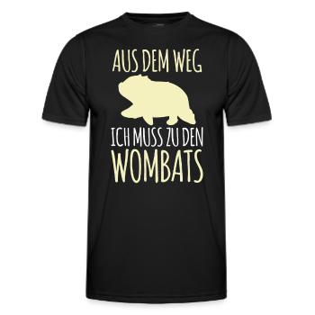 Muss zu den Wombats Australien Beuteltier - Männer Funktions-T-Shirt - Schwarz - Vorne - AI Model Male 178 dark (178cm)