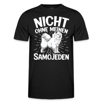 Nicht ohne meinen Samojede Samojedenspitz - Männer Funktions-T-Shirt - Schwarz - Vorne - AI Model Male 178 dark (178cm)