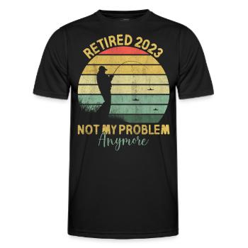 Rente 2023 Pensionierung Fischen - Männer Funktions-T-Shirt - Schwarz - Vorne - AI Model Male 178 dark (178cm)
