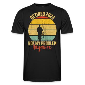 Rente 2023 Pensionierung Fischen - Männer Funktions-T-Shirt - Schwarz - Vorne - AI Model Male 178 dark (178cm)