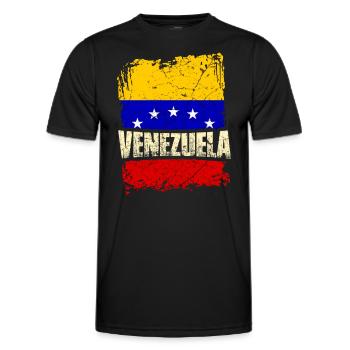 Venezuela Flag - Men's Functional T-Shirt - black - Front - AI Model Male 178 dark (178cm)