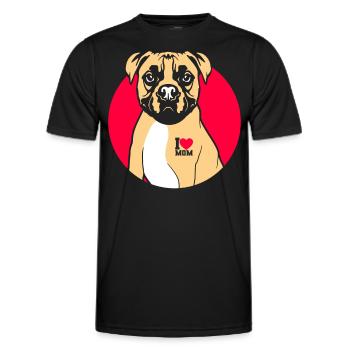 Boxer dog love dog - Men's Functional T-Shirt - black - Front - AI Model Male 178 dark (178cm)
