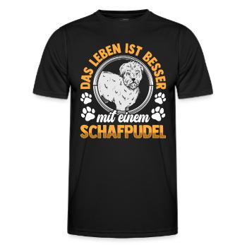Leben mit Schafpudel altdeutscher Hütepudel - Männer Funktions-T-Shirt - Schwarz - Vorne - AI Model Male 178 dark (178cm)