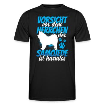 Samojede ist harmlos Samojedenspitz - Männer Funktions-T-Shirt - Schwarz - Vorne - AI Model Male 178 dark (178cm)