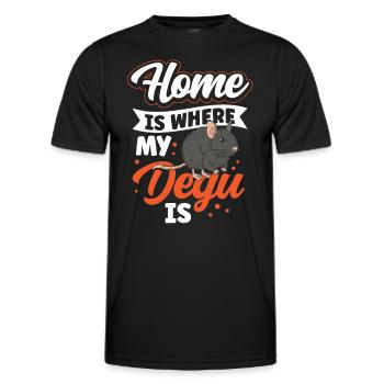 Degu is my home rodent puff rat - Men's Functional T-Shirt - black - Front - AI Model Male 178 dark (178cm)