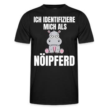 Gelangweiltes Nilpferd / Nölpferd / Keinen Bock - Männer Funktions-T-Shirt - Schwarz - Vorne - AI Model Male 178 dark (178cm)