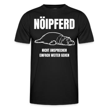 Gelangweiltes Nilpferd / Nölpferd / Keinen Bock - Männer Funktions-T-Shirt - Schwarz - Vorne - AI Model Male 178 dark (178cm)