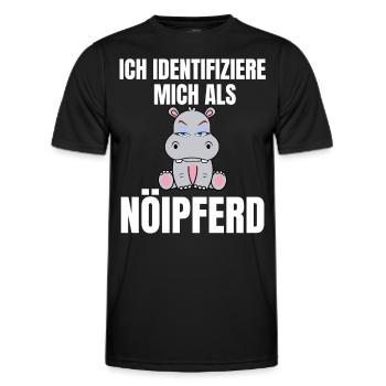 Gelangweiltes Nilpferd / Nölpferd / Keinen Bock - Männer Funktions-T-Shirt - Schwarz - Vorne - AI Model Male 178 dark (178cm)