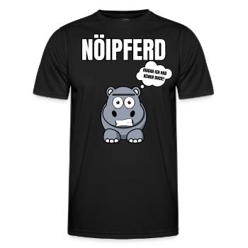 Gelangweiltes Nilpferd / Nölpferd / Keinen Bock - Männer Funktions-T-Shirt - Schwarz - Vorne - AI Model Male 178 dark (178cm)