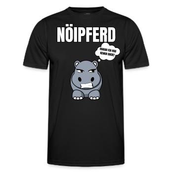 Gelangweiltes Nilpferd / Nölpferd / Keinen Bock - Männer Funktions-T-Shirt - Schwarz - Vorne - AI Model Male 178 dark (178cm)