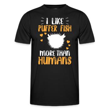 Puffer fish more like giant puffer fish - Men's Functional T-Shirt - black - Front - AI Model Male 178 dark (178cm)