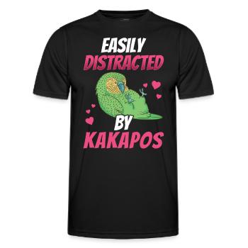 Kakapo distracts flightless parrot Kakapo - Men's Functional T-Shirt - black - Front - AI Model Male 178 dark (178cm)