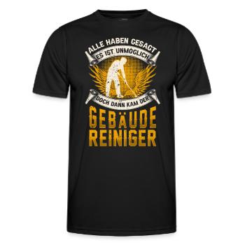 Gebäudereiniger unmöglich Fensterputzer - Männer Funktions-T-Shirt - Schwarz - Vorne - AI Model Male 178 dark (178cm)