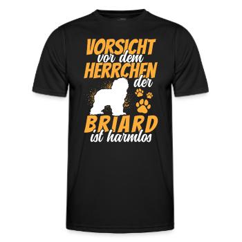 Méfiez-vous du Briard Berger de Brie - T-shirt sport Homme - noir - Devant - AI Model Male 178 dark (178cm)